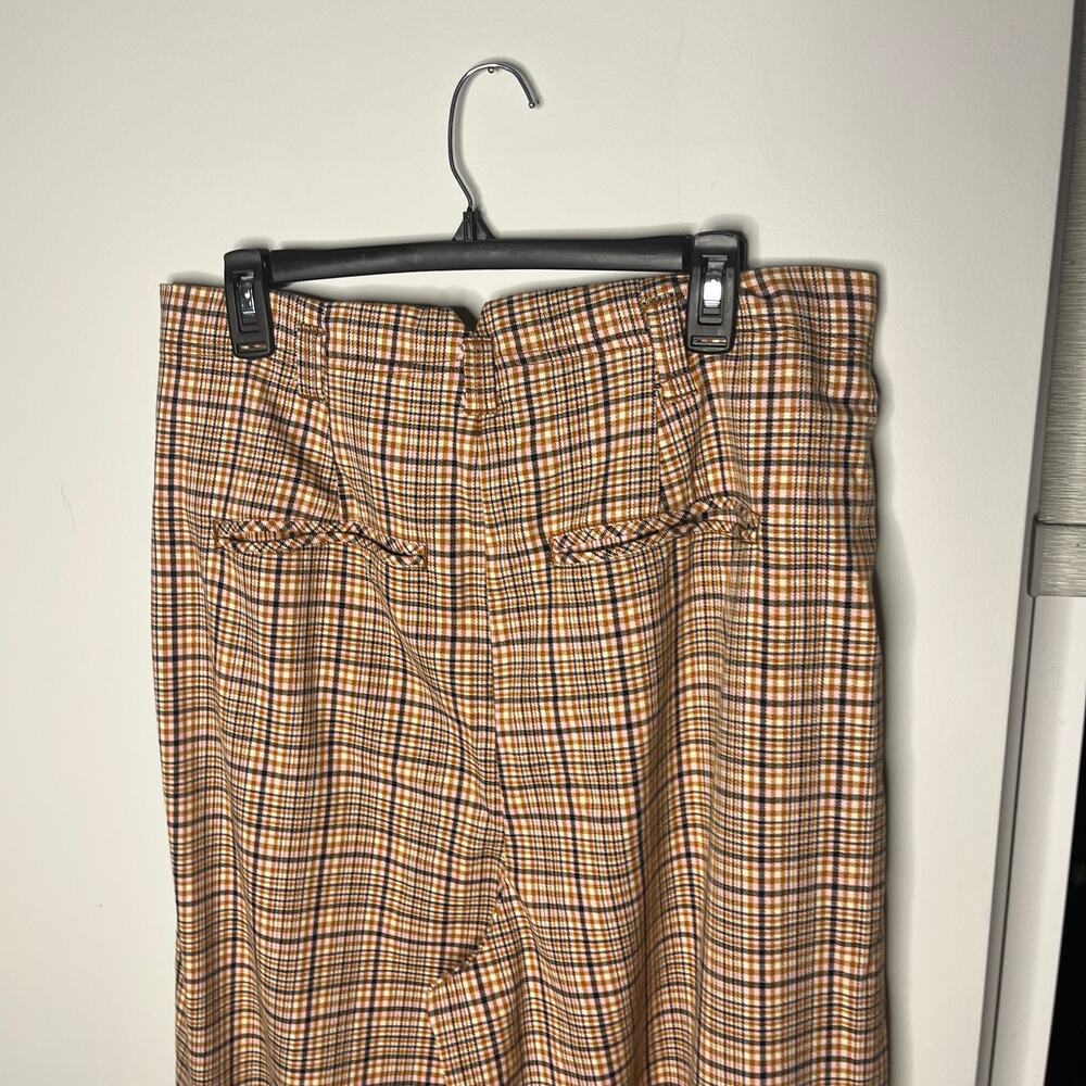 Free People Plaid Wide-Leg Trousers in Brown and Tan - Picture 5 of 10